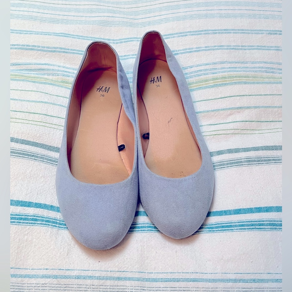 H&M periwinkle suede ballet flats